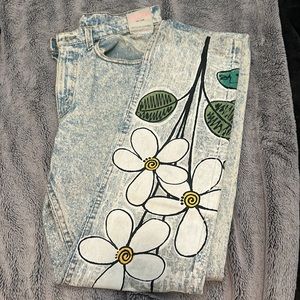 LEVI hand painted daisy jeans